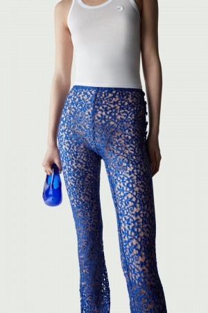 Pantalones Coperni Encaje Flared Mujer Azul Rey Azules | 92186349