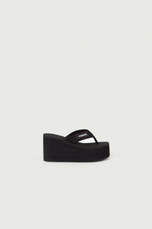 Sandalias Coperni Branded Wedge Mujer Negros | 27518949