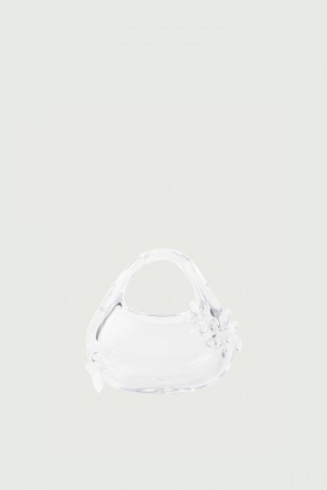 Swipe Bag Coperni Flower Glass Micro Baguette Mujer Blancos | 91350869