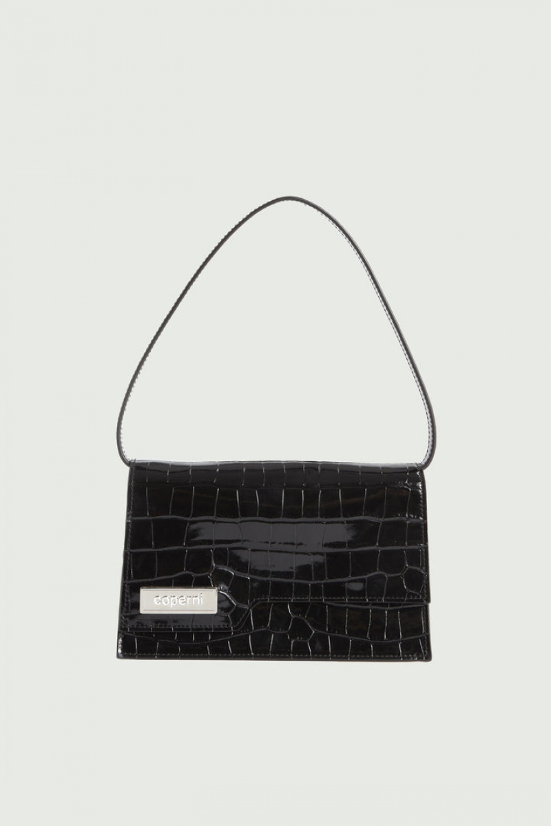 Bolsa Cruzada Coperni Croco Mini Mujer Negros | 38192509