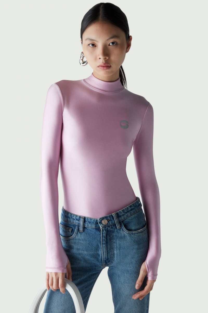 Camiseta Coperni Tight High Neck Mujer Rosas | 50631849