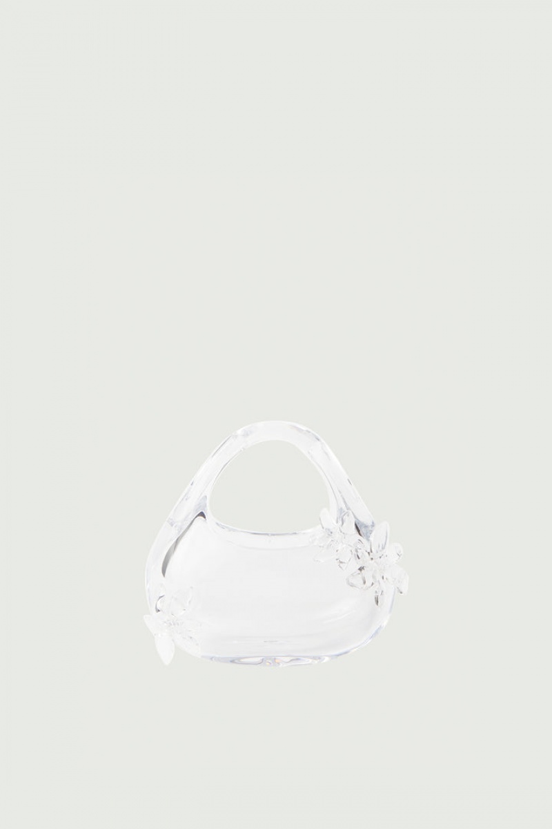 Glass Bags Coperni Flower Micro Baguette Mujer Blancos | 95847619