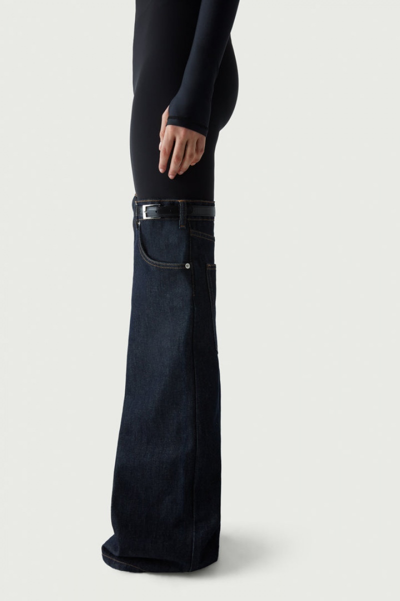 Pantalones Coperni Denim Híbrido Flare Mujer Negros Azul Marino | 41376289