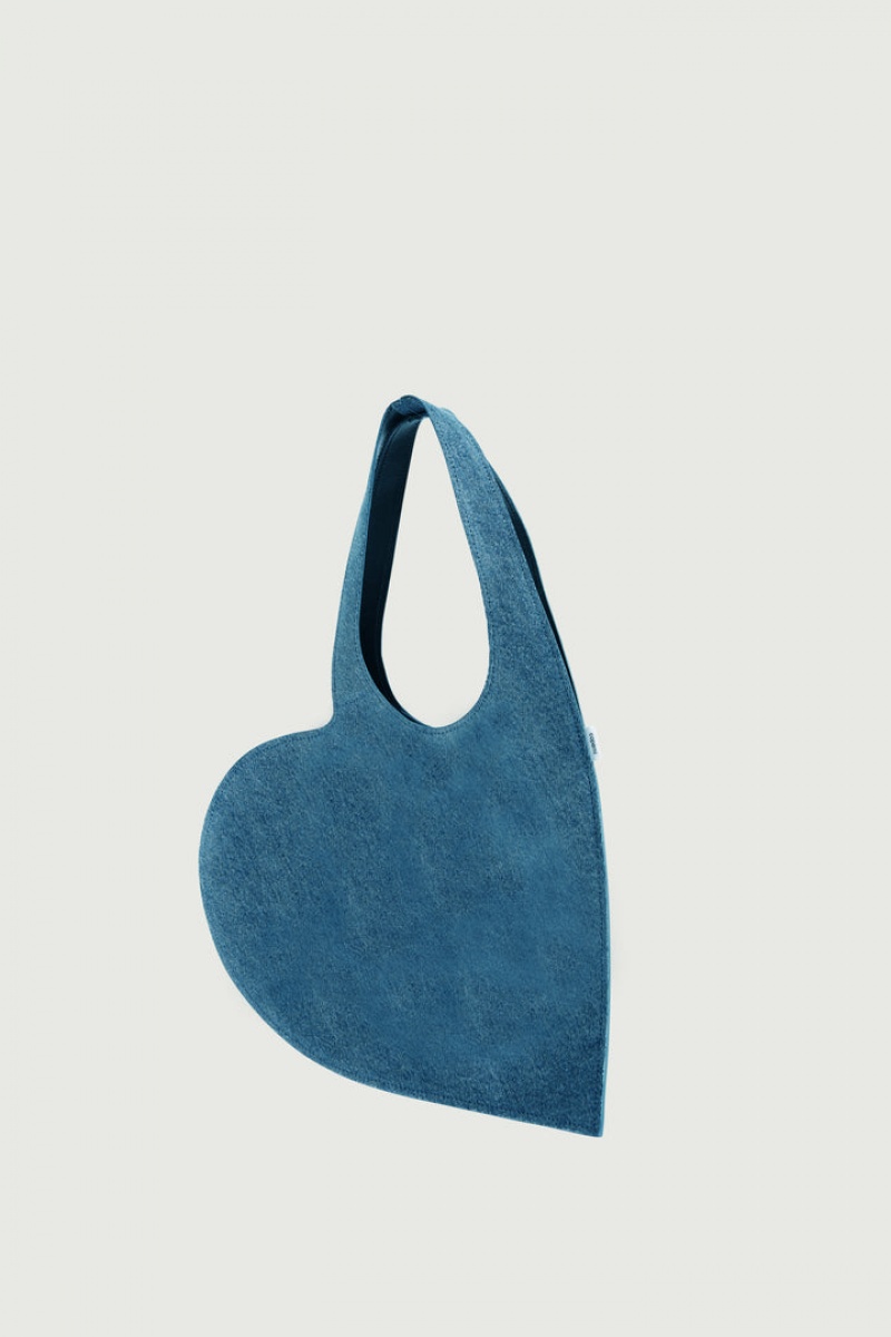 Tote Coperni Denim Mini Heart Mujer Azules | 62059749